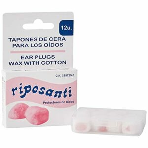 Tapones de cera para oídos, tapones auditivos Riposanti. Estuche 12u