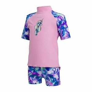 Speedo Niñas Camiseta y Shorts protección Solar, Pink Splash/Spearmint, 1 Años