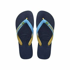 Havaianas Brasil Mix, Chanclas Unisex Adulto, Navy Blue/Turquoise/Burned Yellow, 39/40 EU