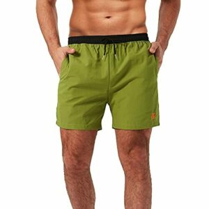 JustSun Bañador Hombre Shorts de Baño Shorts de Playa Traje de Baño para Natación Secado Rápido Verde X-Large