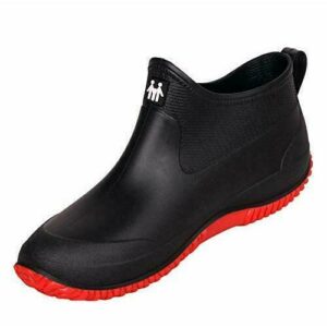 CELANDA Zapatos de Agua de Goma para Mujer Zapatos de Jardinería Impermeables Botas de Agua de Nieve Resbalón Botas de Lluvia de Neopreno para Hombres Negra roja Suela 40 EU