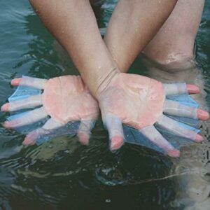 Demeras Adulto Glove Guantes acuáticos Guantes de natación Aletas de natación palmeadas para bucear(L)