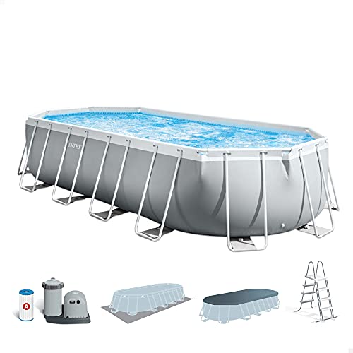 Intex 26798NP - Piscina desmontable ovalada intex prism frame 610x305x122 cm con depuradora