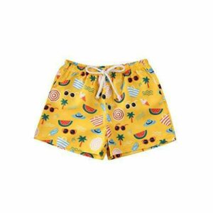 BriskyM Niño Bañador Natación Shorts de baño para niños Fruta de piña Impresión de Dibujos Animados de la Hoja Casual Board Shorts Trajes de baño Edad 0-4 años (Fruit, 1-2Years)
