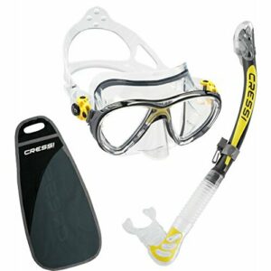 Cressi Big Eyes Evolution & Kappa Ultra Dry Schnorchel - Pack de snorkel (tubo y gafas), Color Transparente/Amarillo, Talla Única