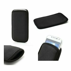 DFV mobile - Neoprene Waterproof Slim Carry Bag Soft Pouch Case Cover for ALCATEL 2001 - Black