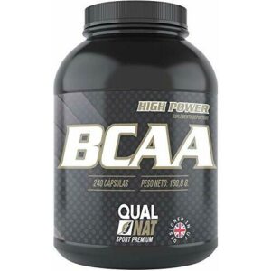 BCAA aminoacidos – Suplemento Deportivo con Aminoácidos Esenciales - Bcaa capsulas 240 - Complemento para Aumentar el Rendimiento Físico - Promueve la Recuperación Muscular - QUALNAT