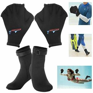BUZIFU Escarpines Neopreno de 3 mm y Guantes Natación de 2 mm Calcetines de Buceo Cálidos y Cómodos 38-39 EU Guantes Calcetines Acuáticos para Hacer Snorkel en Invierno Calcetines para Nadar o Surfear