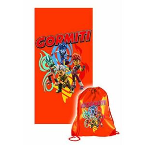 Gormiti Toalla de Playa o Piscina Original 70 x 140 cm con Bolsa Americana de Regalo Fast Dry