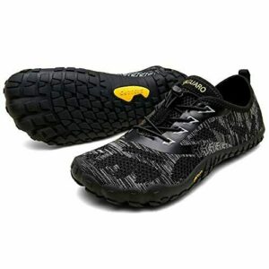 SAGUARO Hombre Mujer Barefoot Zapatillas Minimalistas de Deporte Fitness Gimnasio Caminar Trail Running Zapatos Descalzos para Correr en Montaña Asfalto Escarpines de Agua, Negro, 42 EU