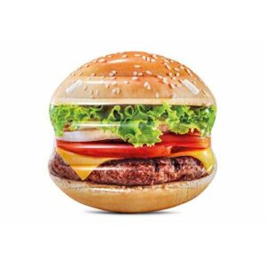 Intex 58780EU - Hamburguesa Hinchable hiperrealista con asas, Multicolor, 1.45 x 1.42 m