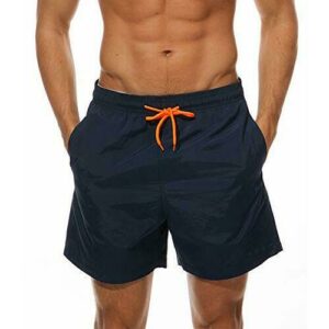 FGFD&OU Bañador Hombre Pantalones Corto Deporte Bermudas Secado Rápido Trajes de Baño Hombre Bóxers Playa Shorts (Marina, M)