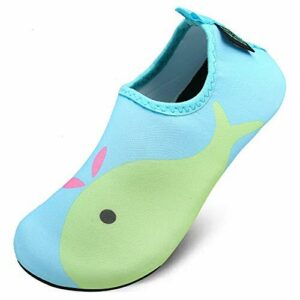 Niño Barefoot Swim Water Skin Shoes Calcetines Aqua para Piscina de Natación en la Playa Niños Niñas,Delfín Verde,34/35