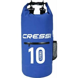 Cressi Premium Bolsa Seca Impermeable Multiuso con Bolsillo Zip y Portabotellas, Unisex Adulto, Azul Oscuro, 10 L