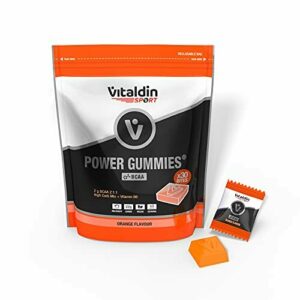 VITALDIN SPORT Power Gummies – Protección y recuperación muscular – 2 gr de Aminoácidos BCAA de ratio 2:1:1 por serving + Vitamina B6 – Doypack de 30 Bites de gominola – Sabor naranja – Vegano