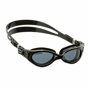 Cressi Flash Swim Goggles Gafas de Natación Premium para Adultos 100% Anti UV, Negro, Talla Única