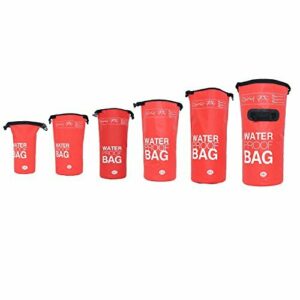 DonDon Dry Bag Bolsa Impermeable 2l, 5l, 10l, 15l, 20l, 30l con Bandolera - Rojo 2 Liter