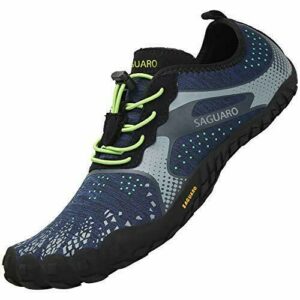 SAGUARO Unisexo Ligeras Zapatillas de Trail Running Flexibles Elástica Zapatos de Playa Ventilación Ajustables Zapato Descalzos Minimalistas Zapatillas para Pista Surf Buceo Nadando, Agua Azul 40