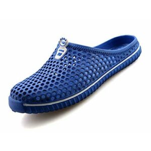 Zapatillas de Jardín Hombre Mujere Zuecos De Playa Transpirables Zapatillas de Casa en Verano Azul Profundo 42