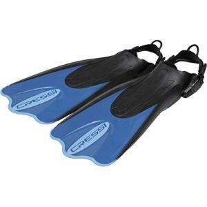 Cressi Palau Saf Fins - Aletas Cortas Ajustables Adultos para Bucear y Nadar, Azul/Azul Claro Aletas Cortas, L/XL (44/47)