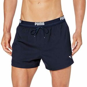 PUMA Logo Short Length Swim, Pantalones Cortos para Natación para Hombre, Navy, S