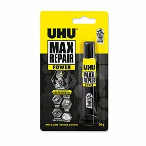 UHU Max Repair Power, adhesivo de reparación extrafuerte para 1001 reparaciones, 20 g