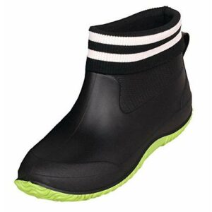 CELANDA Zapatos de Agua de Goma para Mujer Zapatos de Jardinería Impermeables Botas de Agua de Nieve Resbalón Botas de Lluvia de Neopreno para Hombres Negra Verde Suela Forro 39 EU