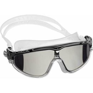 Cressi Skylight Gafas de Natación Anti-vaho, Unisex Adulto, Transparente/Negro/Gris Lentes Espejo, Talla única