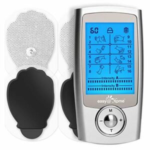 Easy@Home 3 en1 Estimulador de Muscular TENS y EMS: Masajeador Portátil para Aliviar dolor y Potenciar Musculatura丨Fisioterapia Rehabilitación en casa丨USB Recargable