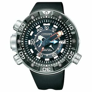 Citizen Promaster Marine - Eco-Drive Aqualand - Reloj de Cuarzo para Hombre, con Correa de Goma, Color Negro