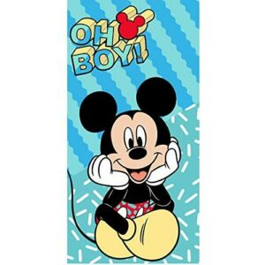 Interbaby Toalla de Playa o Piscina Infantil de Disney Licencia Oficial (Mickey Mouse A)