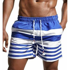 Lachi Bañador Hombre Traje de Baño Pantalon Corto de Playa Natación Piscina Secado Rápido con Forro de Mallas Azul, Talla M