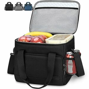 Lubardy 15L Bolsa Isotermica Nevera Portatil Bolsa Termica Porta Alimentos Bolsa Nevera Pequeña para Camping Comida Playa Almuerzo Negro