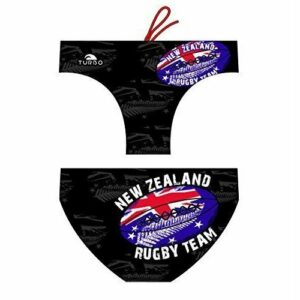 Turbo - Bañador Rugby New Zealand de Waterpolo Competicion Natación y Triatlón Patrón de Ajuste cómodo (M/32)