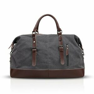 FANDARE Bolsa de Viaje la Lona Bolsa de Deporte Bolsa de Gimnasio Bolso para Playa Bolsa Portátil para Hombres Mujeres Bolsa de Hombro para Actividades al Aire Libre Crossbody Bag Gris