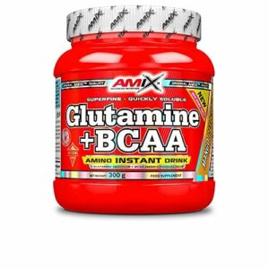 Amix - Glutamina + Bcaa - Suplemento Alimenticio - Mejora del Rendimiento - Contiene Aminoácidos Bcaa - Glutamina en Polvo - Nutrición Deportiva - Sabor a Mango - Bote de 300 g