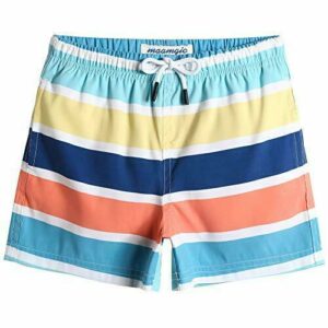 MaaMgic Bañador Niño Ropa de Baño para Natación Secado Rápido Interior de Malla Shorts de Natación 2021, Rayas de Colores,8 años