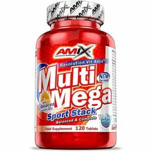 AMIX - Complejo Vitamínico - Multi Mega Stack con Vitaminas y Minerales - 120 Tabletas - Mejora el Rendimiento Físico y Mental - Suplemento con Hierro - Eficaces Suplementos Vitamínicos