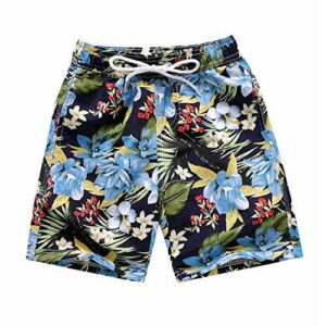LAUSONS Pantalones Cortos de Playa para Niños Cordón Ajustable Bañador con Estampado Secado Rápido Flor de Trompeta Wenqing 13-14 años