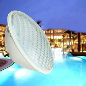 KWODE Luz de piscina, 36W PAR 56 LED Lámpara de luz subacuática para piscina, Luz blanca impermeable para estanque de piscina interior al aire libre, 6000K DC 12V