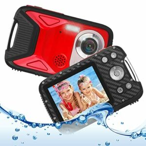 Heegomn Cámara Digital Impermeable para niños, 16MP Full HD 1080P, Zoom Digital 8X, Cámara subacuática para Adolescentes/Principiantes (Rojo)