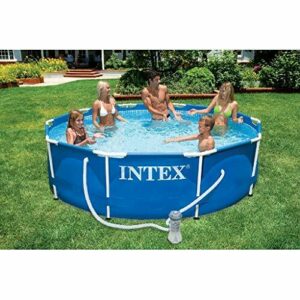 Intex 28202UK 10ft x 30in Metal Frame Swimming Pool with Filter Pump, 4,485 Liters, Blue, 305x76 cm