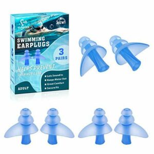 Tapones para los oídos para nadar, Eargrace 3 pares de tapones para los oídos de silicona reutilizables impermeables para nadar, ducharse, bañarse, hacer surf y otros deportes acuáticos