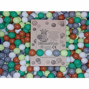 100 bolas de plástico orgánico para piscina de bolas de caña de azúcar renovable, materias primas, 6 cm de diámetro, guardería y calidad comercial (BB01)