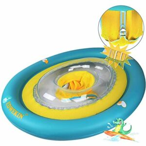 EDWEKIN® Anillo de natación para bebés, Asiento de natación Ajustable, Ayuda a la flotabilidad de los niños, diseño de actualización optimizado, niños de 6 Meses a 3 años (cocodrilo)