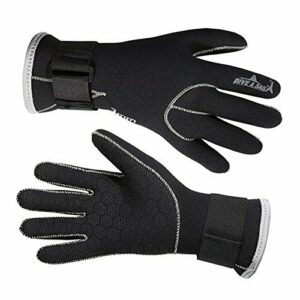 Guantes de Buceo de Neopreno de 3mm Antideslizantes Guantes de Neopreno Calientes para Hombres y Mujeres (Negro, S)