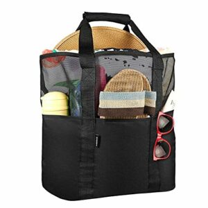 Cabilock Bolsas de Playa de Malla Bolsa de Mano para Productos de Supermercado Bolsa de Almacenamiento de Gran Tamaño Ligero Plegable para Compras de Picnic O Viajes de Gimnasio