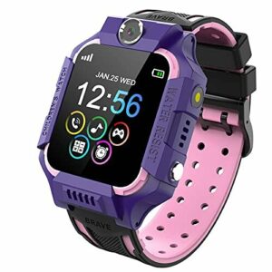 PTHTECHUS Niños Smartwatch Phone - Reloj de Pulsera Inteligente con Podómetro 14 Juegos SOS Llamada MúSica Linterna Cámara Despertador Regalos para niños de 4 a 12 años (Y19-Purple)