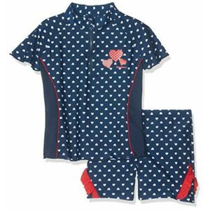 Playshoes Uv-Schutz Bade-Set Herzchen Costume Da Bagno, Blu (Marine 11), 98/104 Bambina