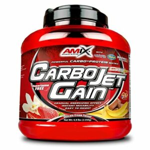 AMIX - Proteína en Polvo Carbojet Gain - Suplemento con Hidratos de Carbono -Proteína para Ganar Masa Muscular - Ideal para Atletas de Élite - Sabor Vainilla - 2,25 KG